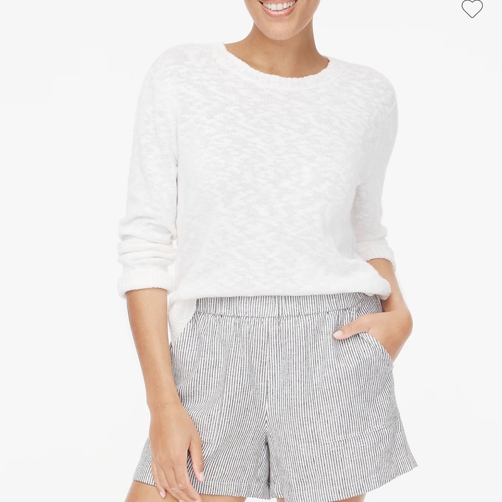 New J CREW Linen blend pull-on shorts 3X Black and white stripes